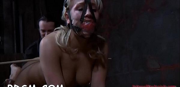  Masked gal gets her bumpers bounded hard with toy drilling